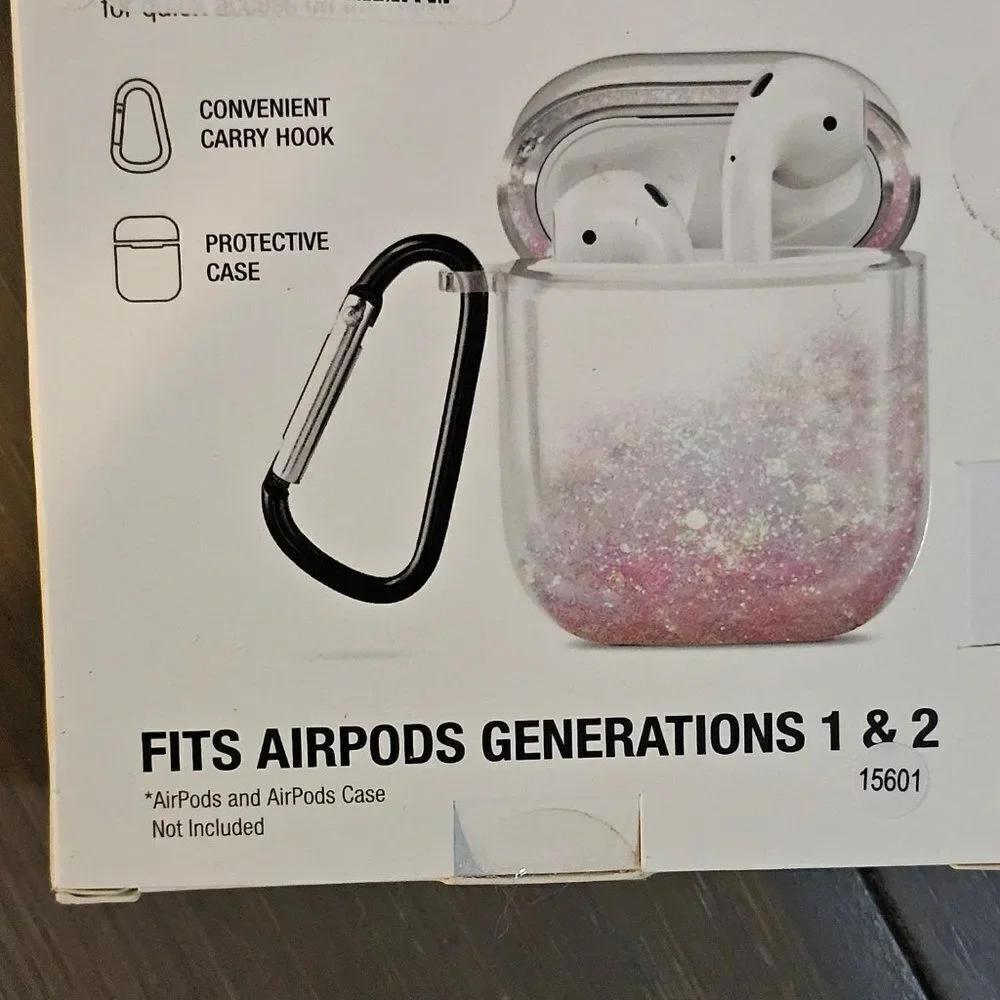 Merkury Floating Glitter Protective Case For Airpods Generation 1 & 2 OS